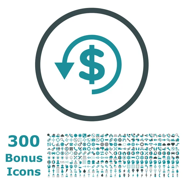 Chargeback zaoblené vektorové ikony s bonusem — Stockový vektor