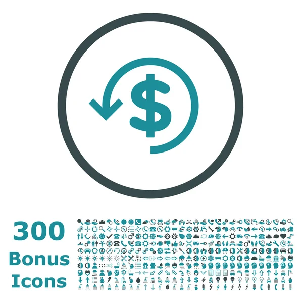 Reembolso Rounded Vector Icon com Bônus —  Vetores de Stock