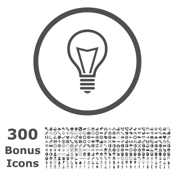 Lamp lamp afgeronde Vector Icon met Bonus — Stockvector