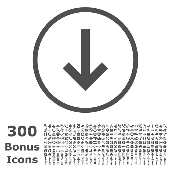 Pijl-omlaag afgeronde Vector Icon met Bonus — Stockvector