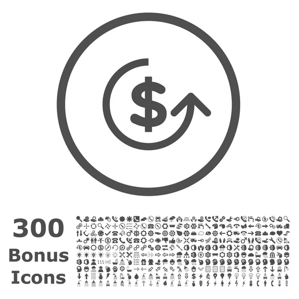 Terugboeking afgeronde Vector Icon met Bonus — Stockvector