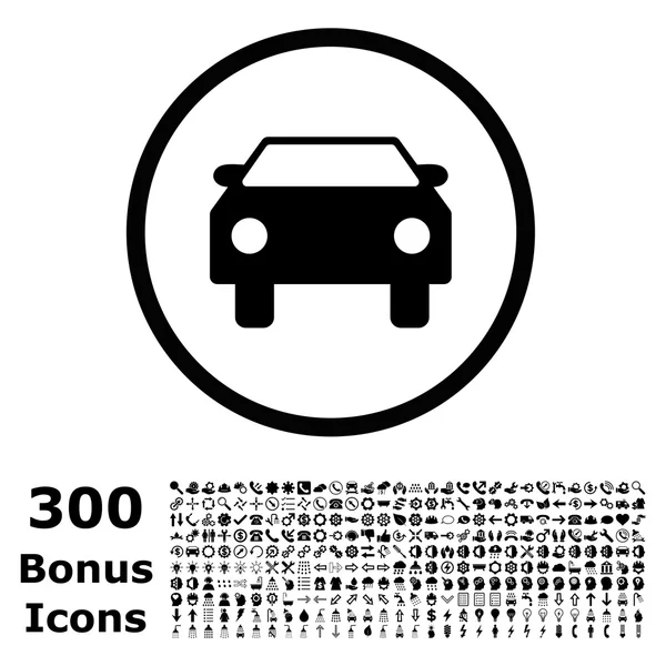 Car Rounded Vector Icon with Bonus — Stock Vector