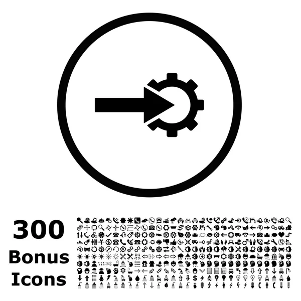 Integración de engranaje redondeado Vector icono con bono — Archivo Imágenes Vectoriales