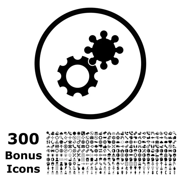 Équipement arrondi Icône vectorielle avec Bonus — Image vectorielle