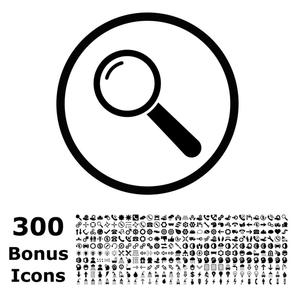 Magnifier Rounded Vector Icon with Bonus — Stock Vector