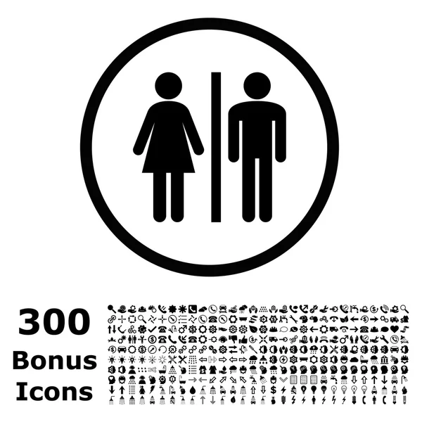WC Persons Rounded Vector Icon with Bonus — Stock Vector
