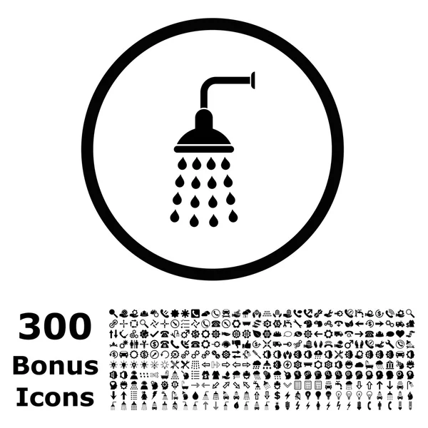 Shower Rounded Vector Icon with Bonus — Stockvector