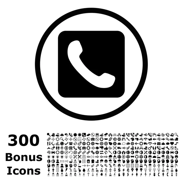 Afgeronde Vector telefoonpictogram met Bonus — Stockvector