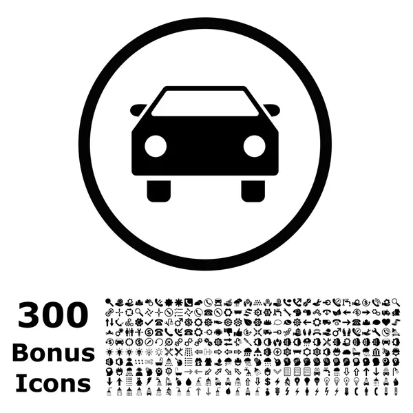 Car Rounded Vector Icon with Bonus — Stock Vector