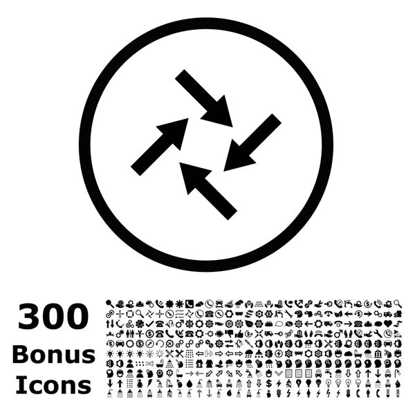 Centripetal pijlen afgerond vector pictogram met bonus — Stockvector