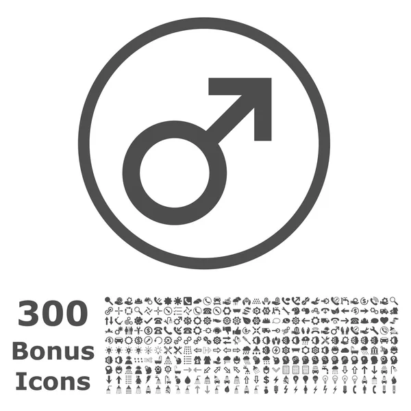 Símbolo masculino redondeado Vector icono con bonificación — Archivo Imágenes Vectoriales