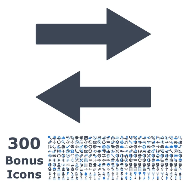 Horizontale Flip pijlen platte Vector Icon met Bonus — Stockvector