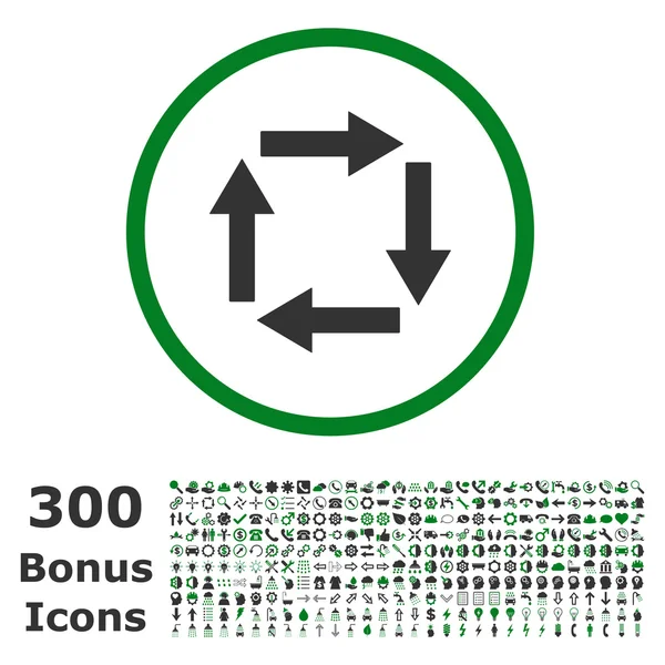 Setas de circulação Ícone de vetor arredondado com bônus — Vetor de Stock