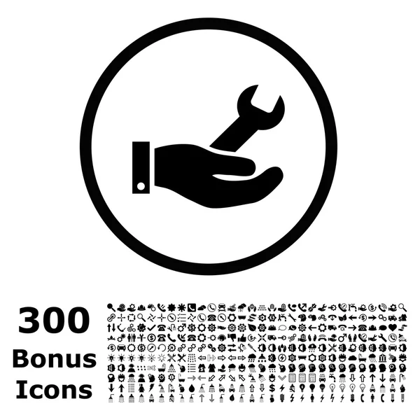 Serviço de reparação Rounded Vector Icon com bônus —  Vetores de Stock