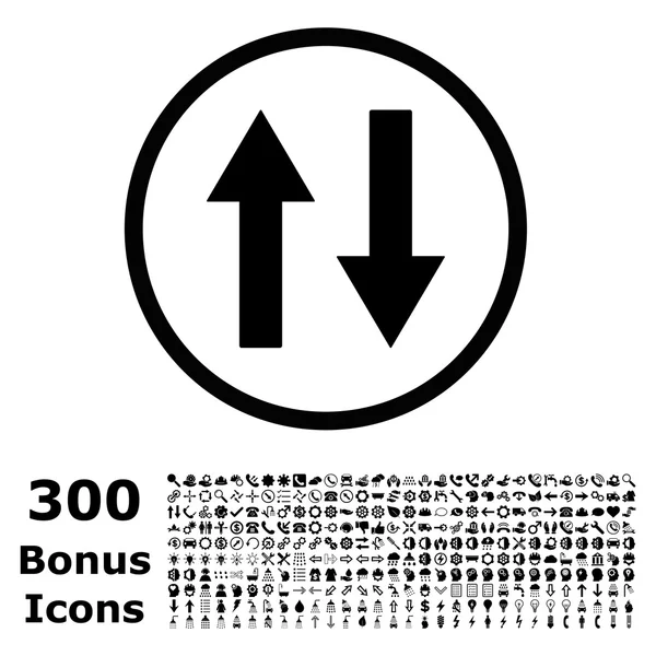 Flechas verticales redondeadas Vector icono con bonificación — Archivo Imágenes Vectoriales