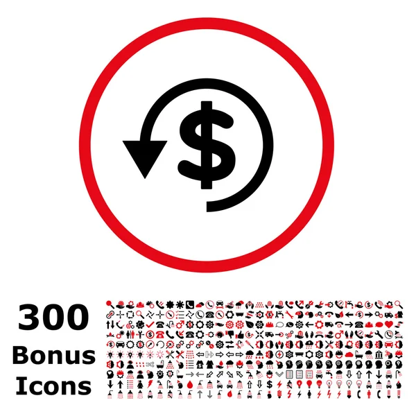 Icono de Vector Redondeado de Retorno de Carga con Bonus — Vector de stock