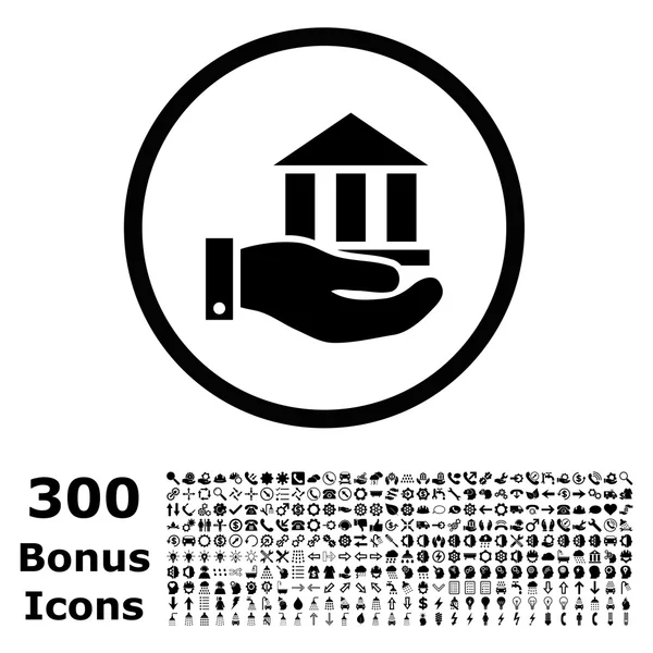 Bank Service afgerond Vector Icon met Bonus — Stockvector