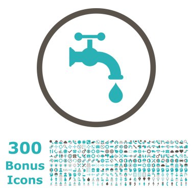 Water Tap Rounded Vector Icon with Bonus clipart