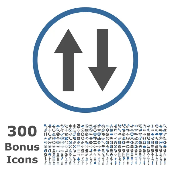Flechas verticales redondeadas Vector icono con bonificación — Archivo Imágenes Vectoriales