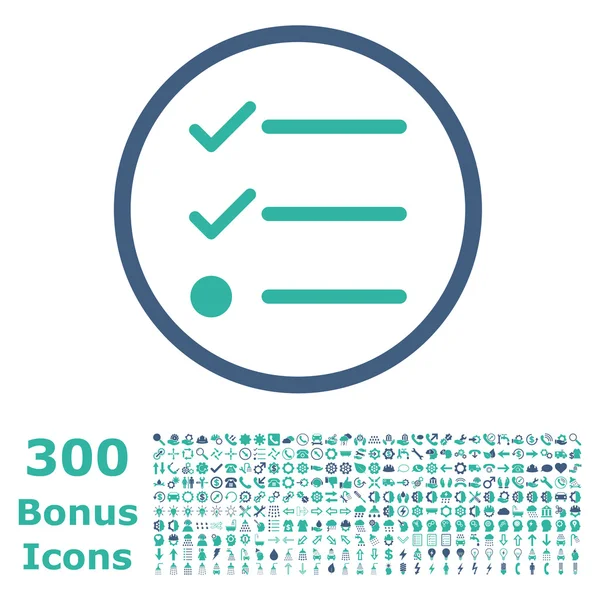 Checkliste abgerundetes Vektorsymbol mit Bonus — Stockvektor