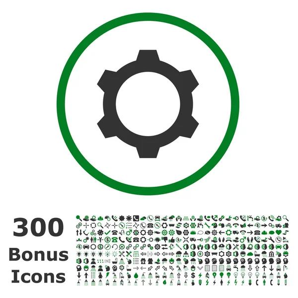 Gear Rounded Vector Icon with Bonus — Stock Vector