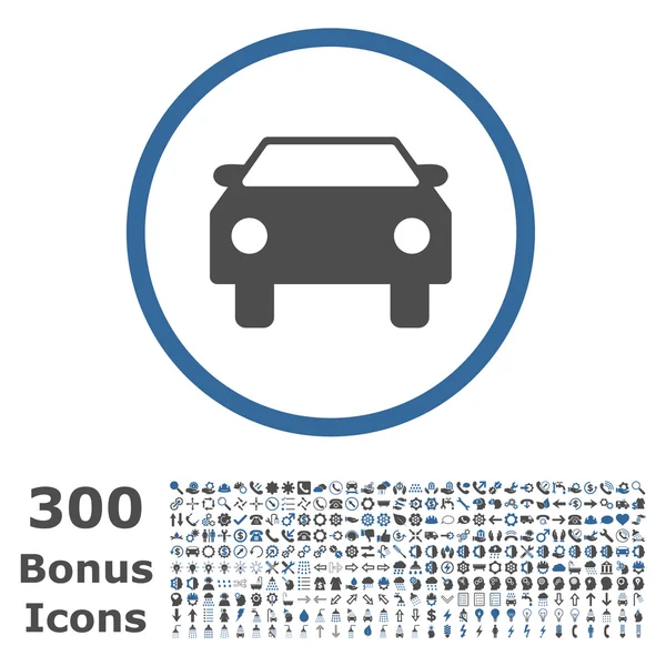 Icono de vector redondeado de coche con bonificación — Vector de stock