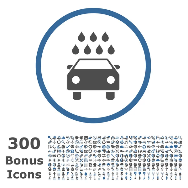 Car Shower Rounded Vector Icon with Bonus — Stockvector