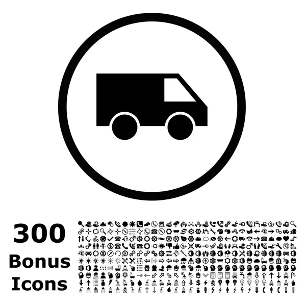 Van Rounded Vector Icon with Bonus — Stock Vector