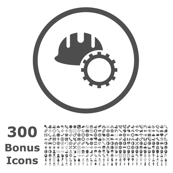 Fejlesztési hardhat lekerekített vektor Icon bónusz — Stock Vector