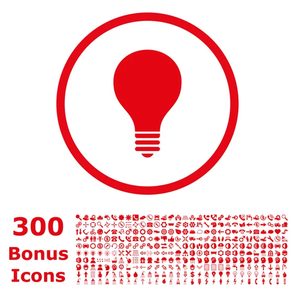 Okrouhlé vektorové ikony s bonusovou žárovkou — Stockový vektor