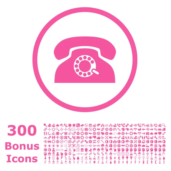 Pulse Phone Rounded Vector Icon with Bonus — Stock Vector