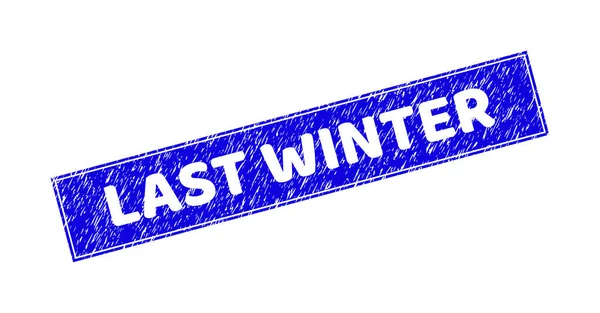 Огромная последняя зима Царапнутая печать прямоугольника — стоковый вектор