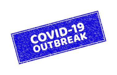 Grunge COVID-19 DÜŞÜNÜK Dikdörtgen Çizik Mühür Mührü