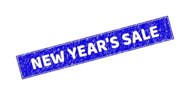 Grunge Yeni Yıl Satışları Dokulu Dikdörtgen Damgası