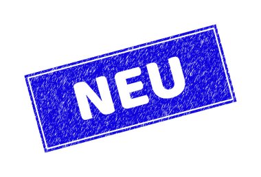 Grunge NEU Yapısı Dikdörtgen Mühür Mührü