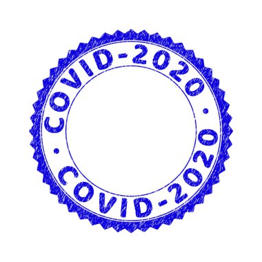 Grunge COVID-2020 Kazınmış Yuvarlak Rosette Filigranı