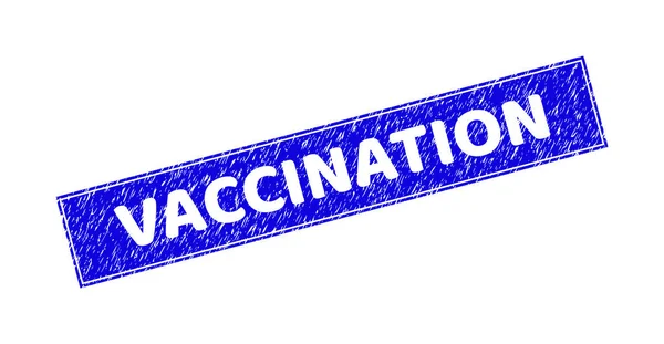 Grunge VACCINACIÓN Rectángulo rayado Sello — Vector de stock