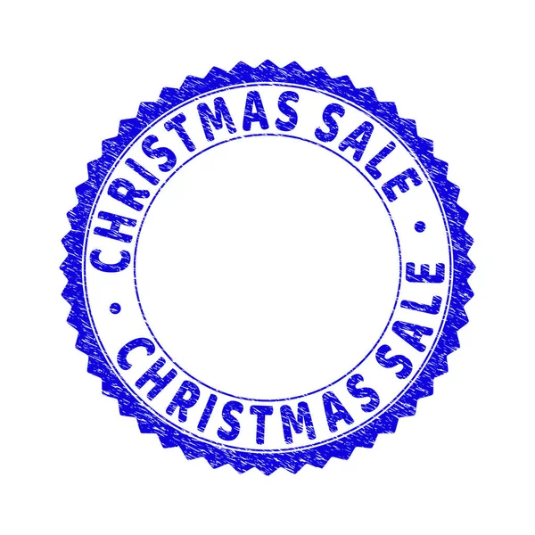 Grunge CHRISTMAS SALE Scratched Round Rosette Stamp — Stockový vektor