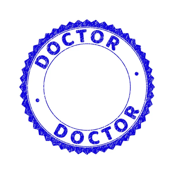 Grunge DOCTOR Scratched Round Rosette Stamp — Stock Vector