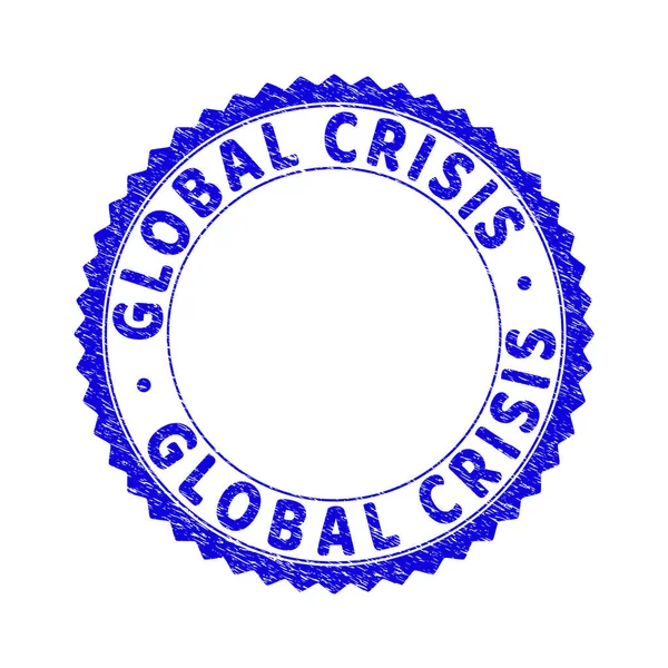 Grunge GLOBAL CRISIS texturizado Rodada Roseta Selo — Vetor de Stock