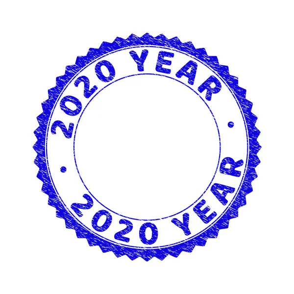 Grunge 2020 YEAR Textured Round Rosette Stamp — Stockvektor