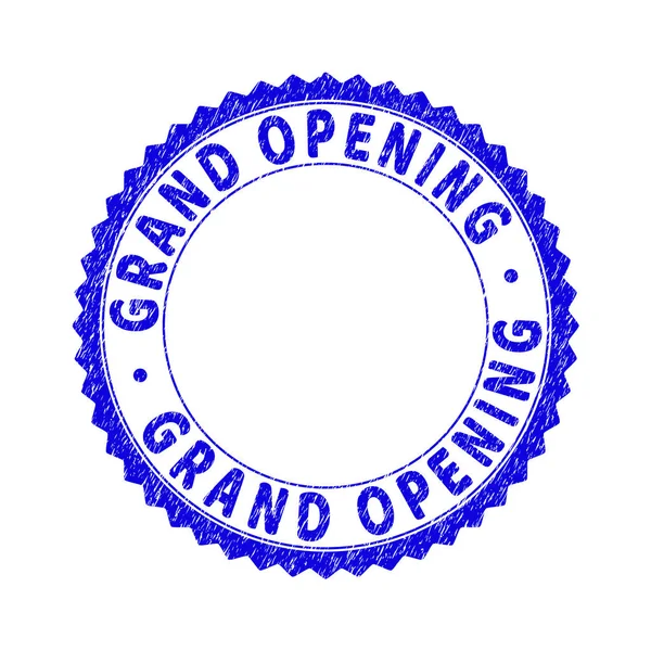 GRunge GRAND OPENING Sello de sello de roseta redondo texturizado — Vector de stock