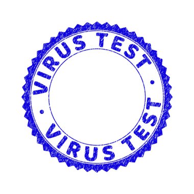 Grunge VIRUS TEST Dokulu Yuvarlak Rosette Mühür Mührü