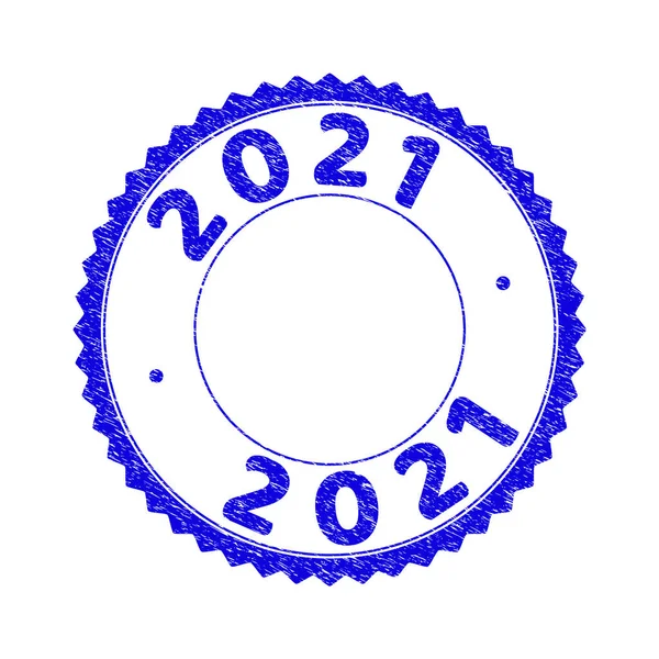 Grunge 2021 strutturato rotonda Rosetta filigrana — Vettoriale Stock