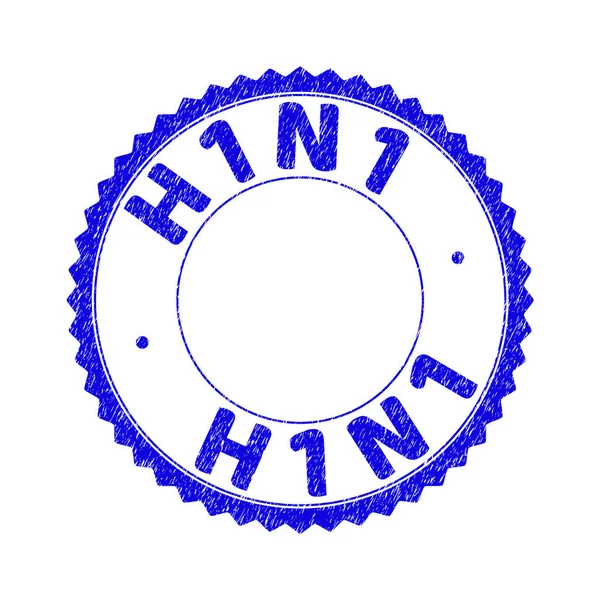 Grunge H1N1 desenli yuvarlak gül pulu — Stok Vektör