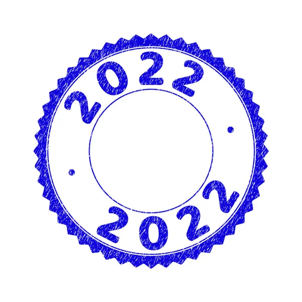 Grunge 2022 texturált kerek rozettás pecsét pecsét — Stock Vector