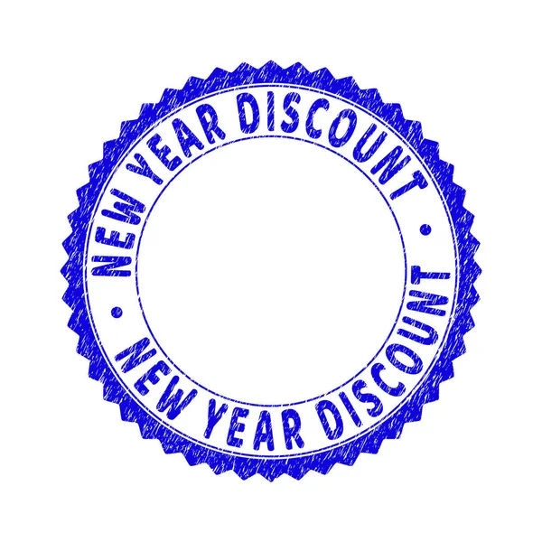 Grunge NEW YEAR DISCOUNT Runder Rosettenstempel — Stockvektor