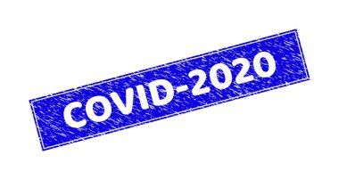 Grunge COVID-2020 Dokulu Dikdörtgen Filigran