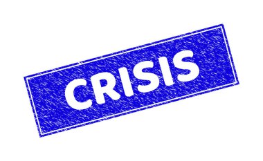 Grunge Krizi Çizilmiş Dikdörtgen Damgası