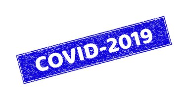 Grunge COVID-2019 Dikdörtgen Çizilmiş Filigran